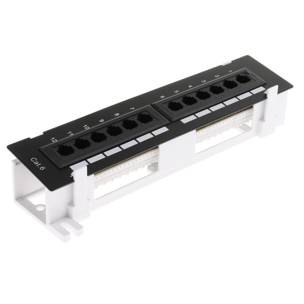 12-port Cat5e/6 UTP LAN Wall Mount Patch Panel Surface Wall Mount Bracket