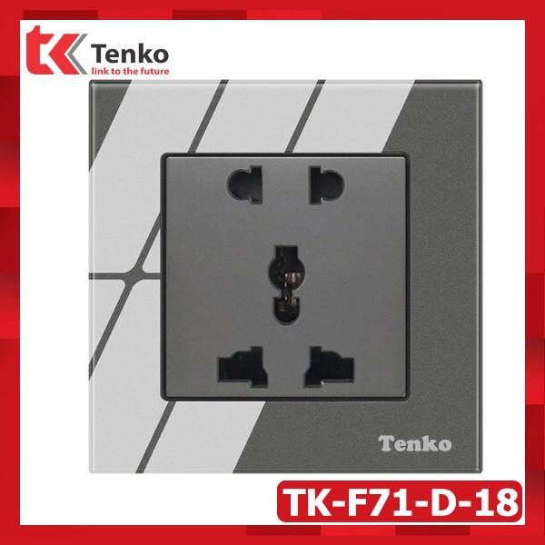 Ổ Cắm Đôi 3 Chấu Âm Tường Mặt Kính Cường Lực Cao Cấp TK-F71-D-18 Màu Vàng
