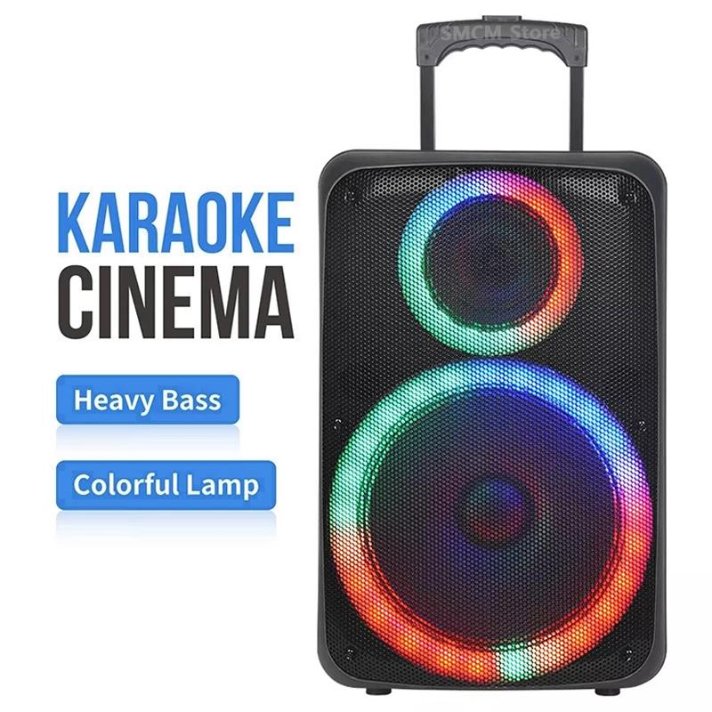 Đỉnh công suất 1500W Super Large Outdoor Loa loa 12 inch 40W Power Party Party với âm thanh điều khiển từ xa micro với micrô Color: 8 inch NDR-2680