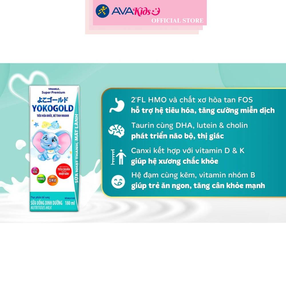Lốc 4 hộp sữa pha sẵn Vinamilk YokoGold 180 ml (từ 1 tuổi)
