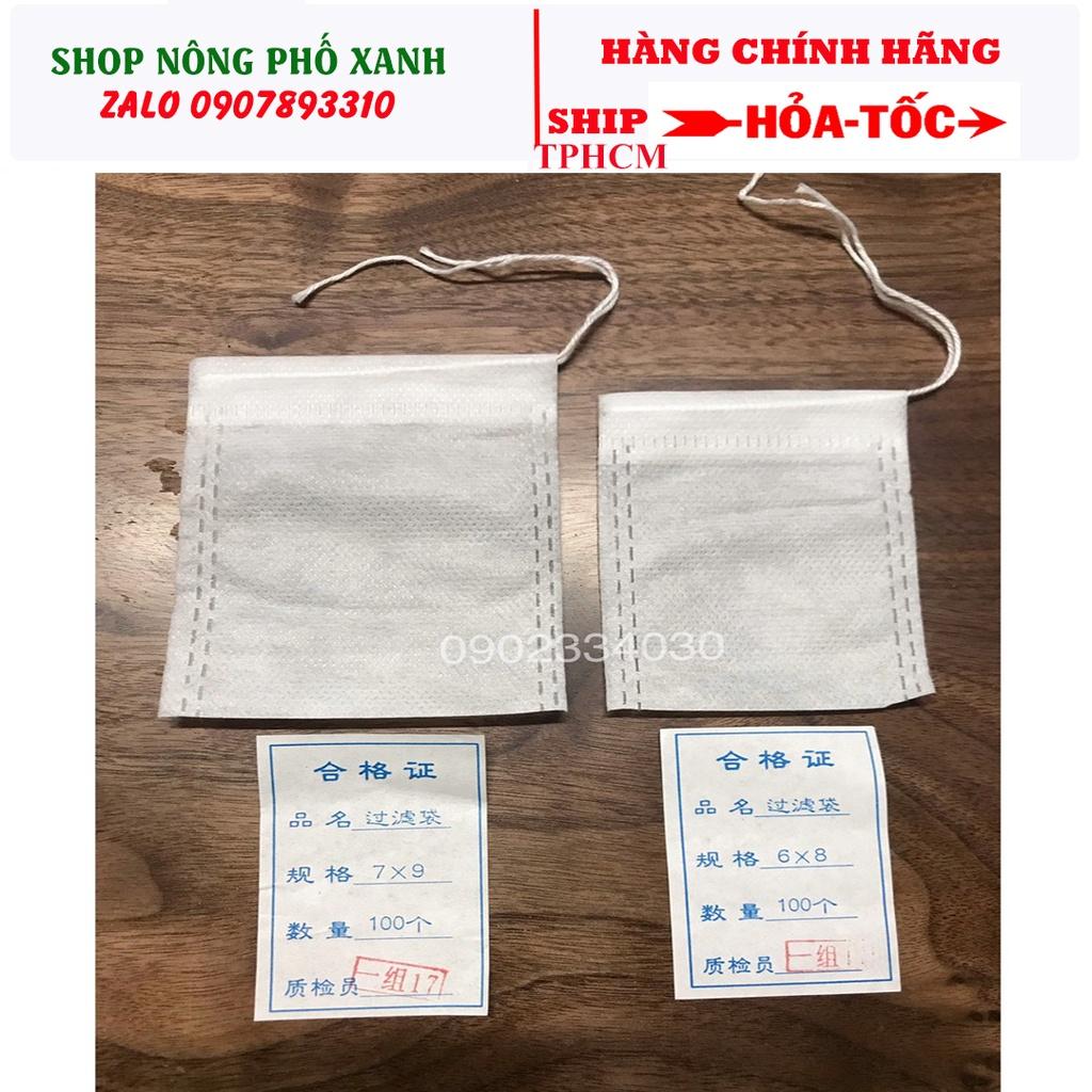 100 Túi Lọc Trà, Đựng Phân Tan Chậm Bón Gốc 4 Size 5x7cm 6x8cm 7x9cm 8x10cm