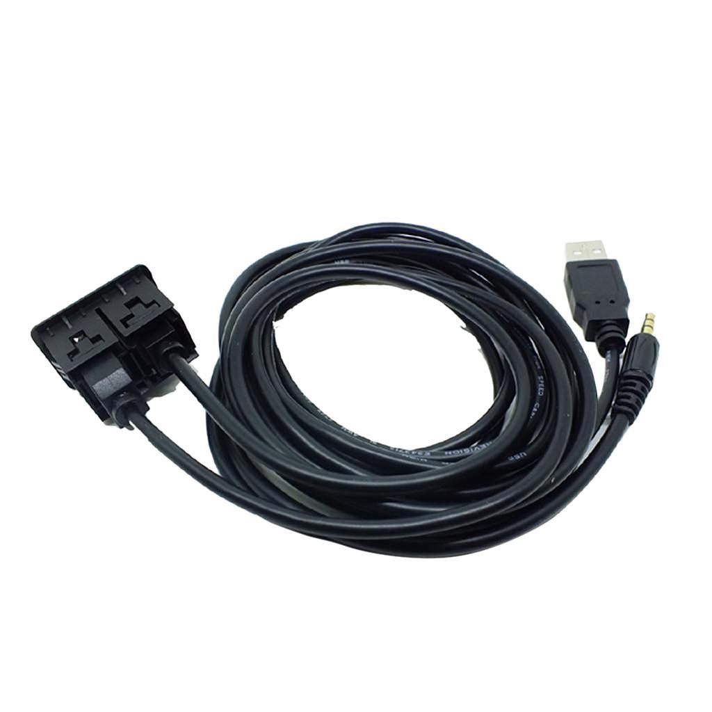 Car Audio Flush Mount USB 3.5mm AUX Male Mounting Adapter Panel Input
