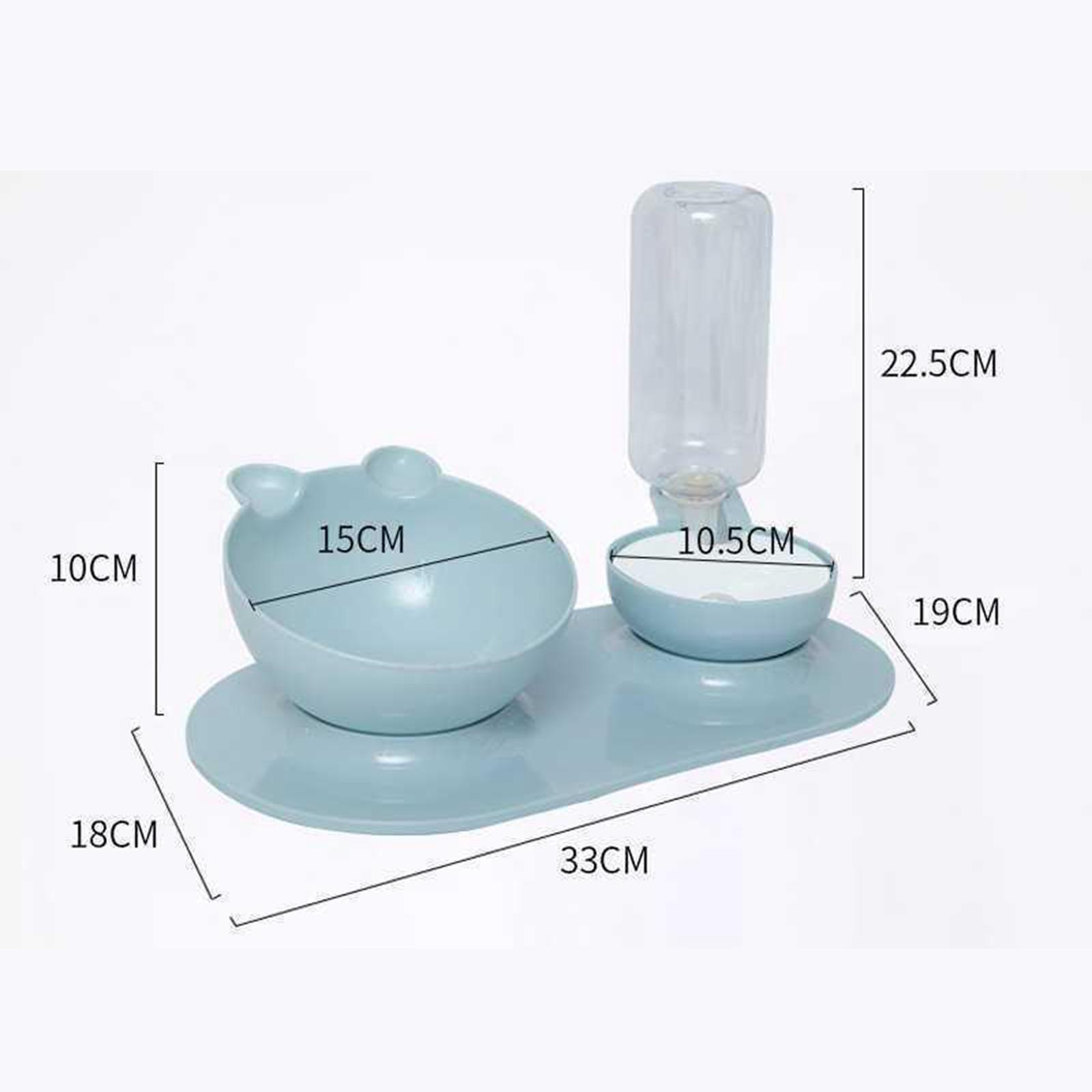 Cat Bowls for Food and Water, Double Bowl Pet Feeder, 15° Raised Cat Feeder, Pet Supplies Container, Pet Water Food Feeder for Small Medium Dogs