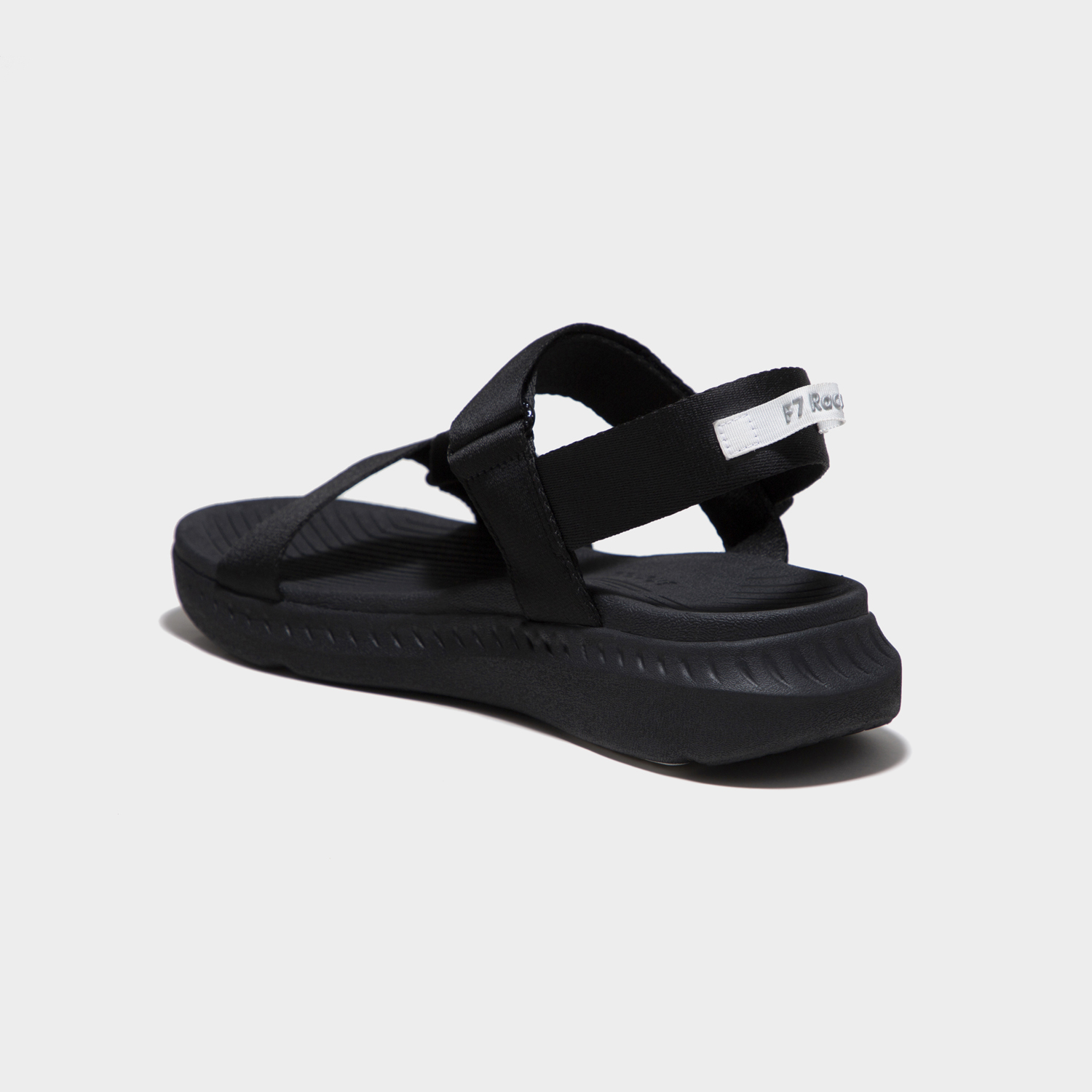 Giày sandal Shondo F7 nam nữ đi học đế cao đen fulll F7R1010