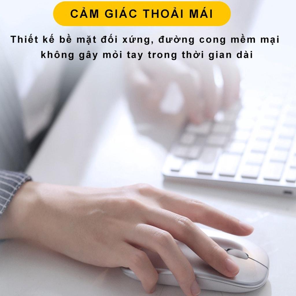 Chuột máy tính không dây tự sạc pin MP1 không ồn sạc 1 lần dùng 4 tuần cho Laptop Macbook PC