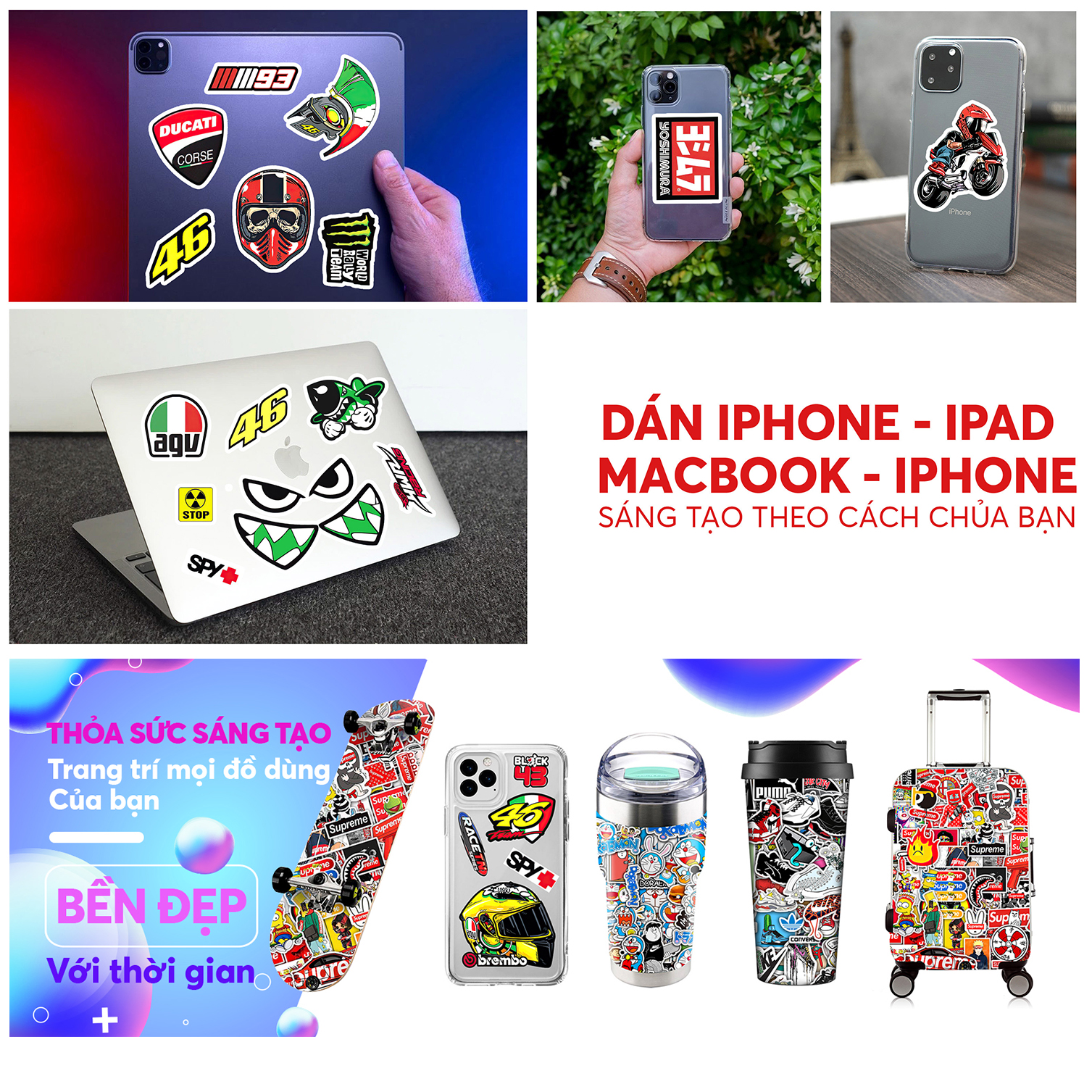 Chủ Đề ACDC | Set 50 Hình Sticker Chống Thấm Nước Chống Bay Màu