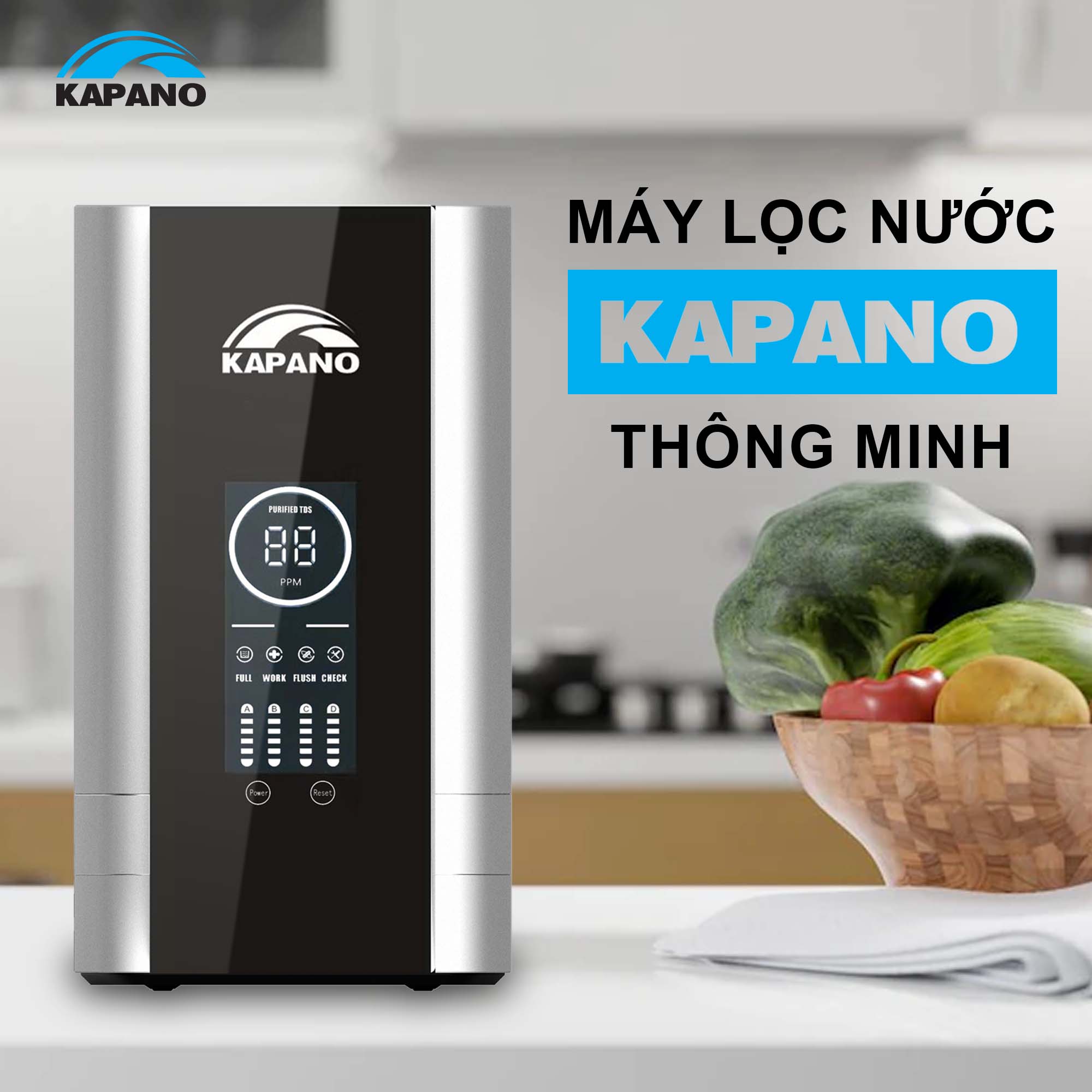 Máy lọc nước RO thông minh không bình chứa Kapano - Hàng chính hãng