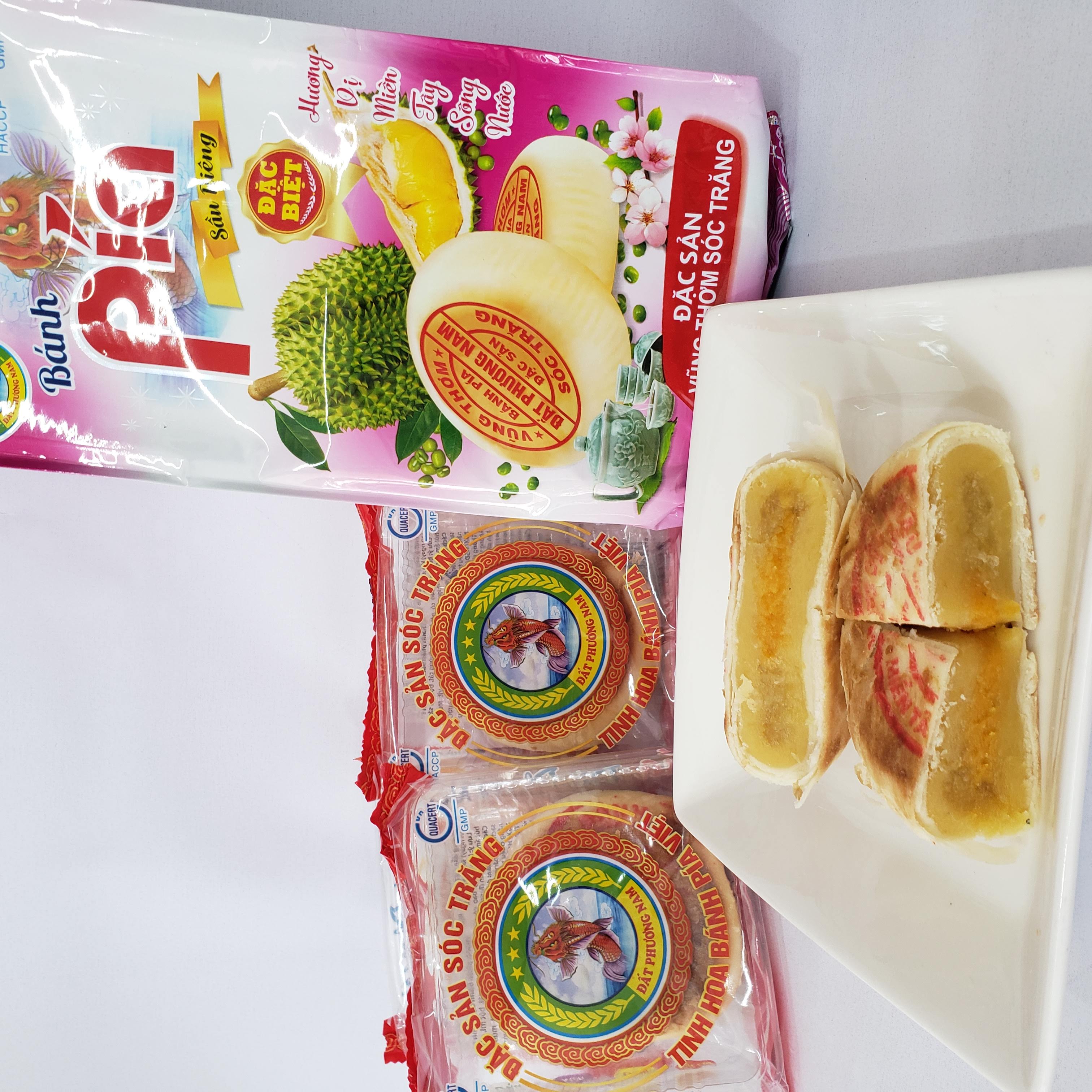Đặc Sản Nha Trang -Bánh Pía Sầu Riêng Đất Phương Nam, Bánh Với Vị Đậu Xanh, Khoai Môn, Chay Thịt Lạp Trứng Muối Seavy gói 400g