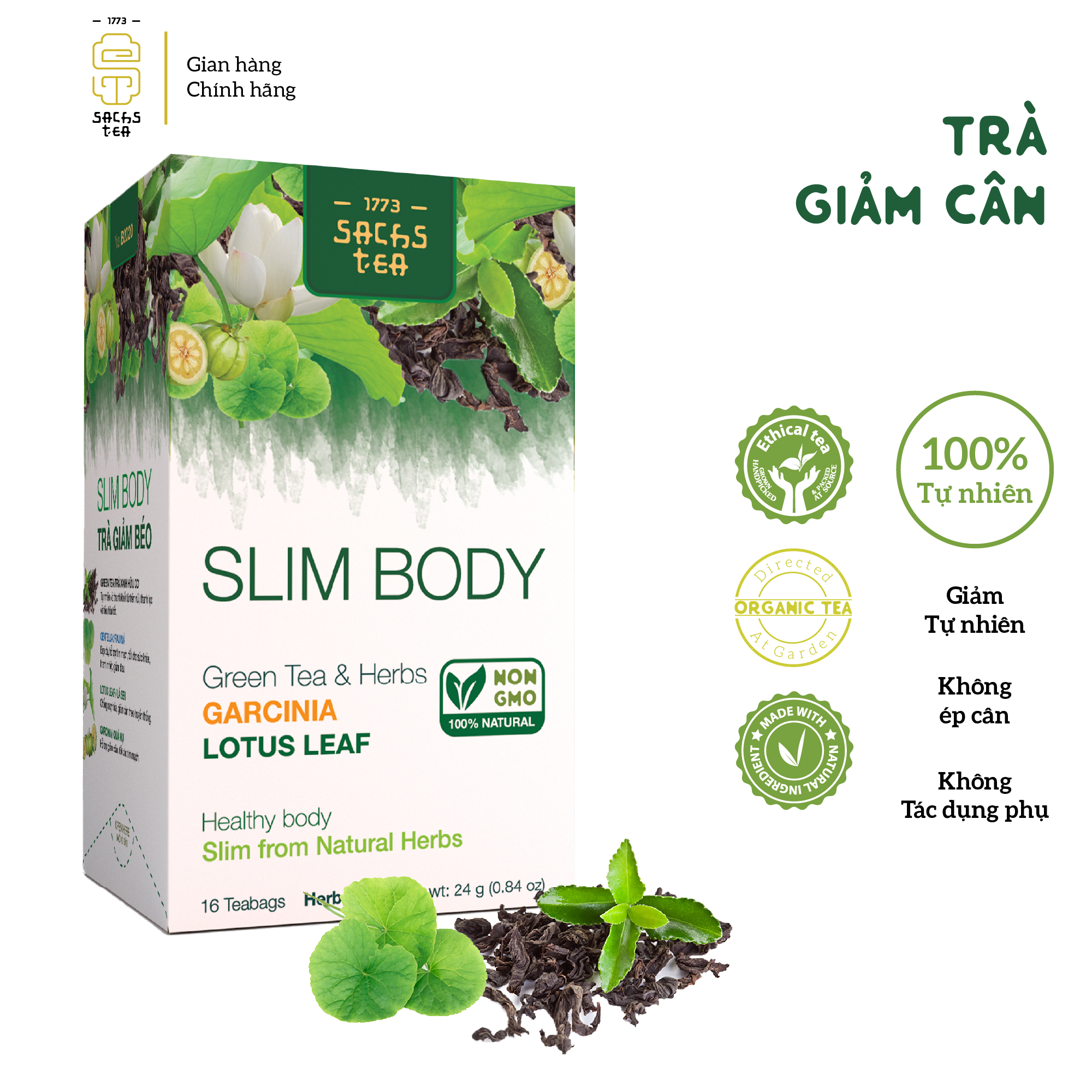 TRÀ GIẢM CÂN SLIM BODY TỰ NHIÊN LÀNH MÁT AN TOÀN TỪ BÊN TRONG SẢN XUẤT BỞI SACHS TEA 1773 [CHÍNH HÃNG]