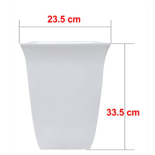 Chậu Trồng Cây Giả Sứ Cao Cấp Siêu Bền Xịn, Chậu Nhựa Bầu Đứng Dáng Cao, Chậu Trụ Dáng Vuông Cao