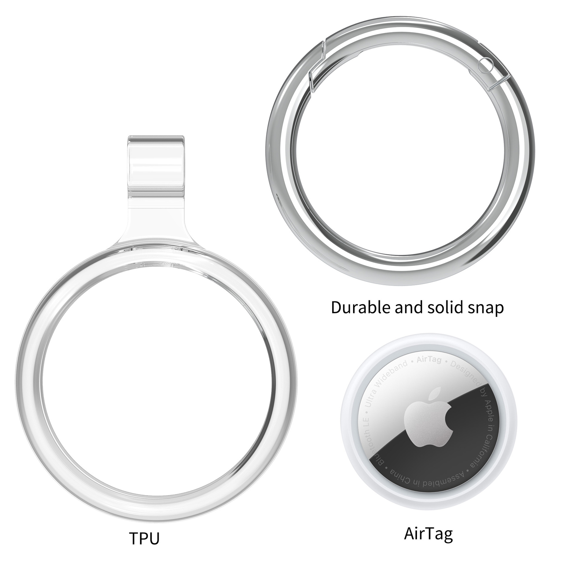 Bao Case Vỏ Bảo Vệ Silicone TPU Trong Suốt Keychain cho Apple AirTag