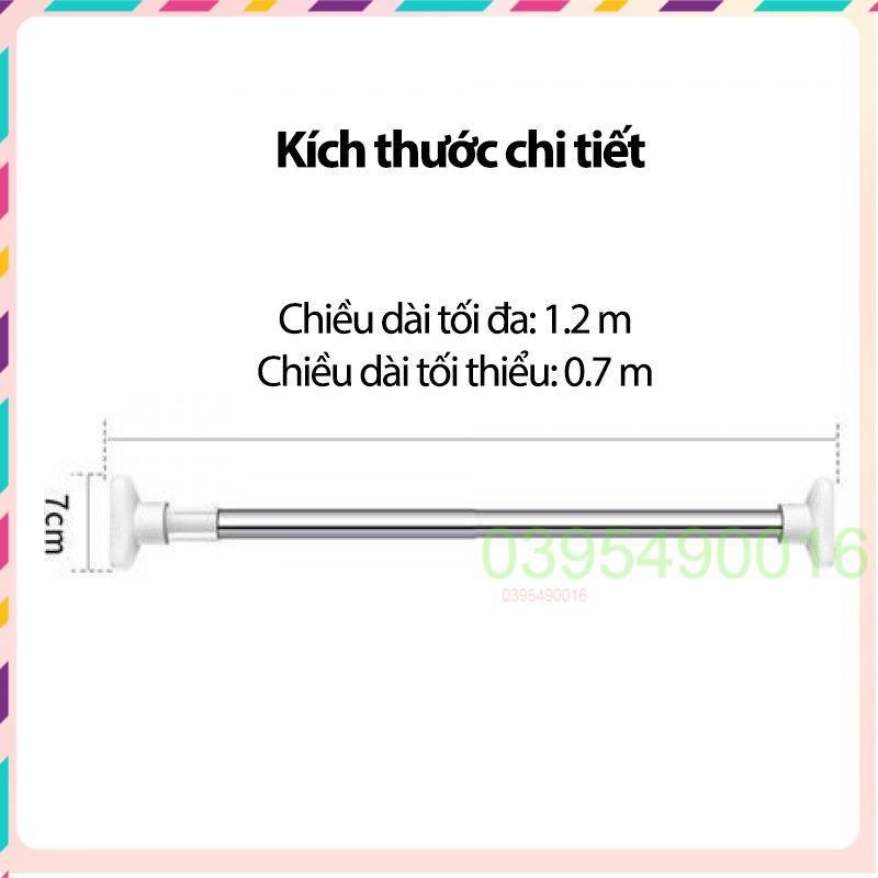 Thanh Treo Quần Áo Treo Rèm Nhà Tắm Rút Gọn Đa Năng Không Cần Khoan Vít