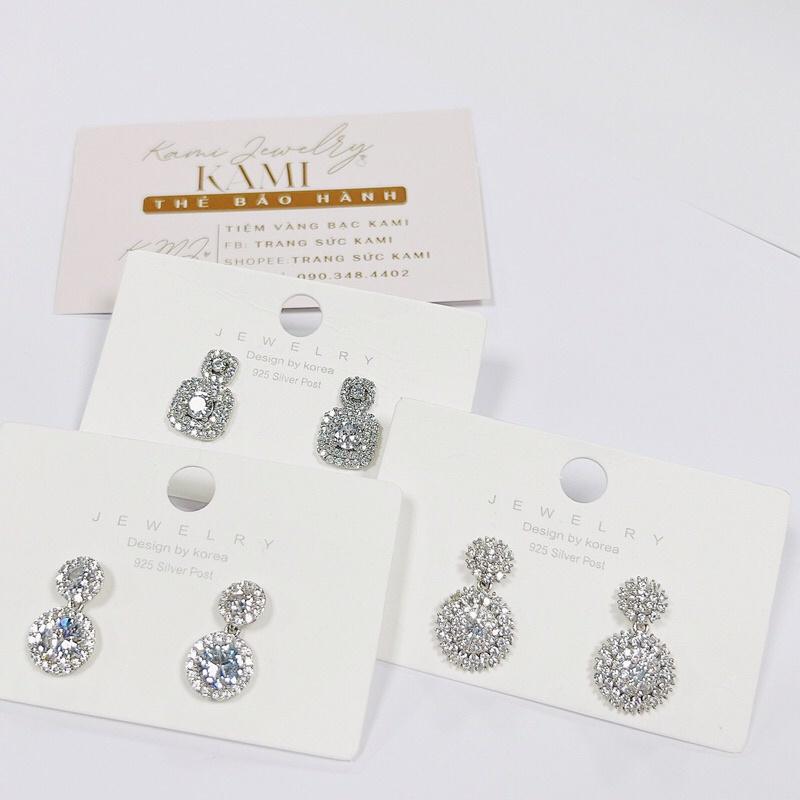 Bông tai xi bạch kim siêu sáng Kami bền màu