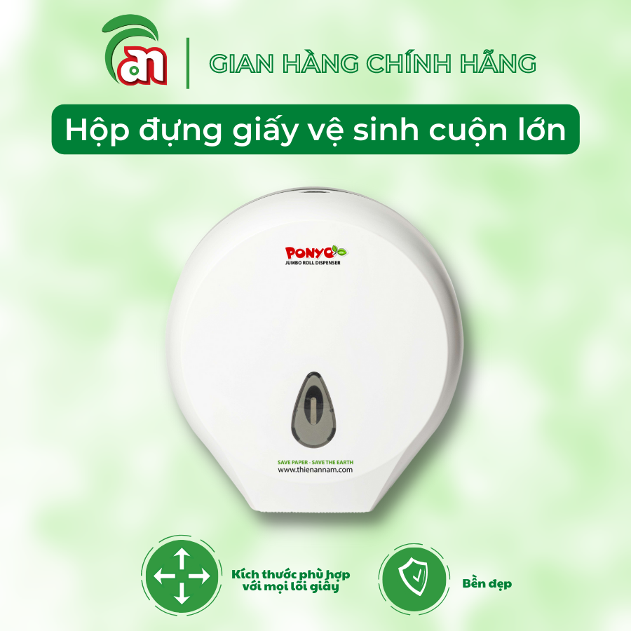 Hộp đựng giấy vệ sinh cuộn lớn, hộp đựng giấy vệ sinh nhà tắm hình giọt nước cao cấp PONYO - Thiên An Nam paper