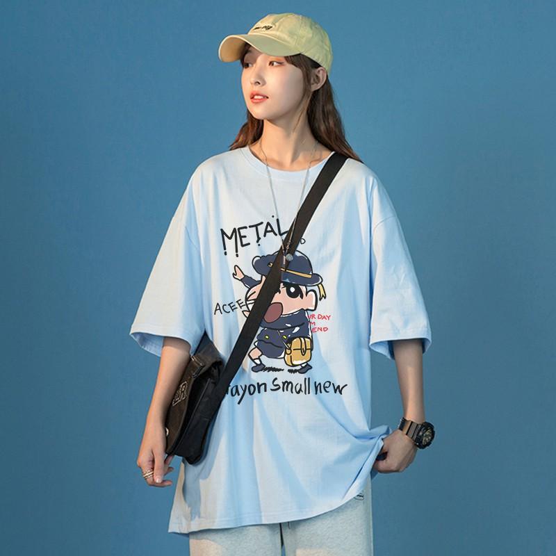 Áo phông nam nữ unisex basic tee form rộng thun cổ tròn cotton oversize trắng đen ulzzang giá rẻ in cool ngầu SHIN CẬU BÉ BÚT CHÌ