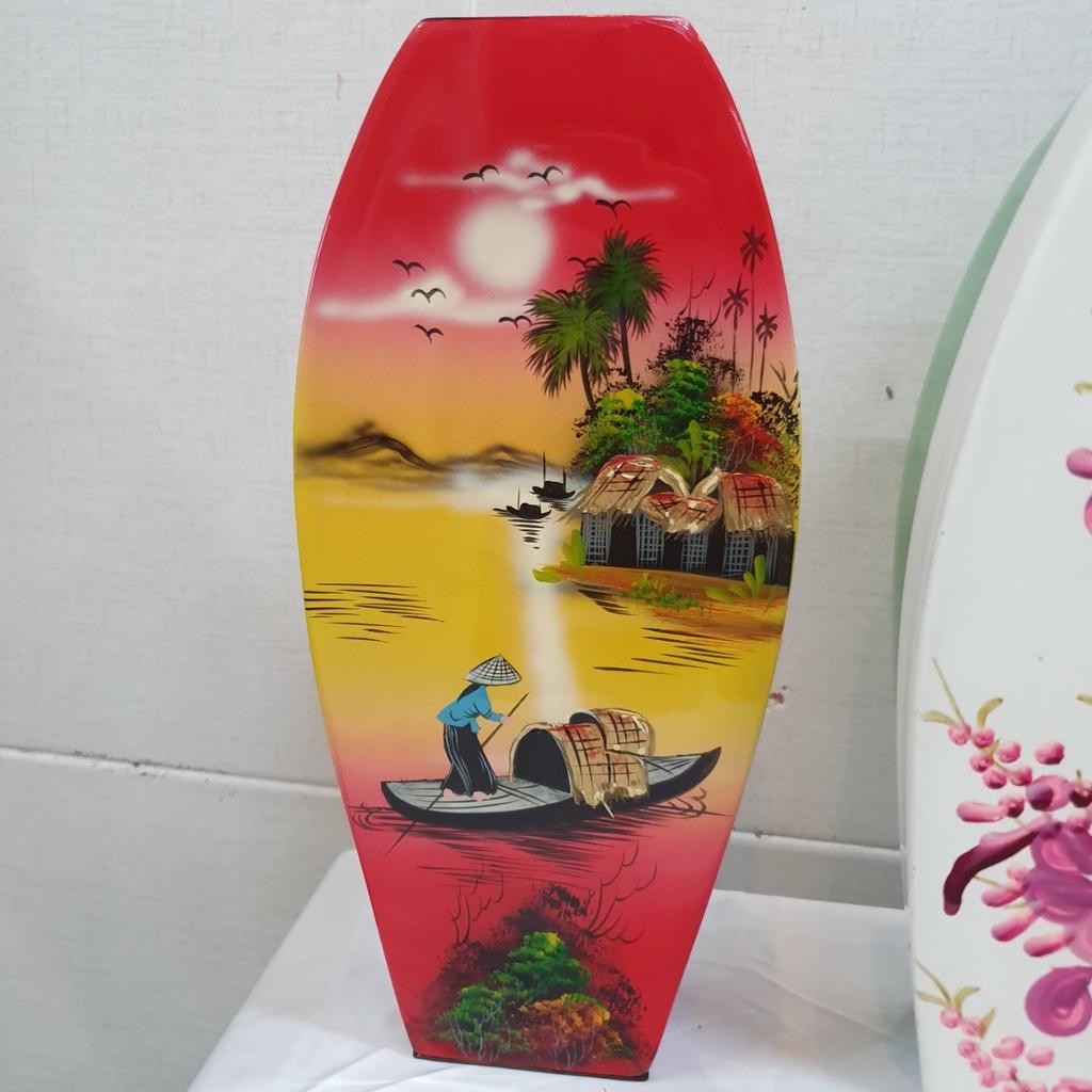 Bình sơn mài hút tài lộc cao cấp Thanh Bình Lê cắm hoa, trang trí nhà cửa, văn phòng, sảnh tiệc, quà tặng ý nghĩa