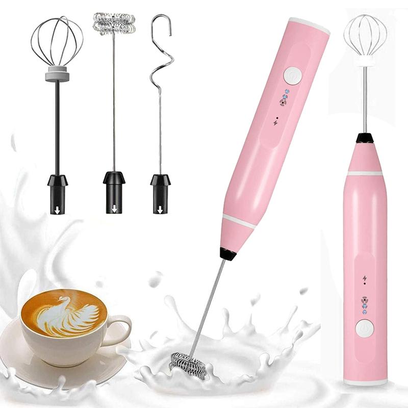 Bọt Sữa Handeld, Điện Máy Đánh Trứng Làm Bánh, Cà Phê Frother Bình USB Sạc, 3 Tốc Độ Điều Chỉnh Sữa Bubbler