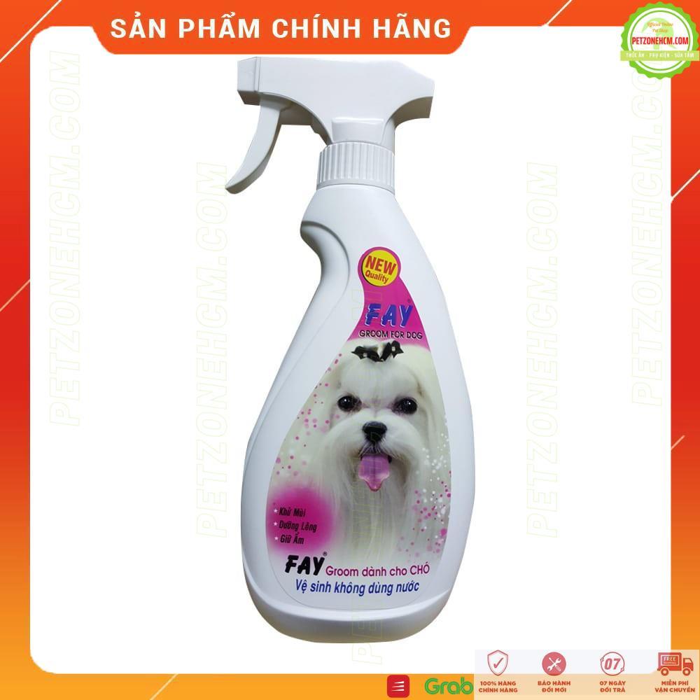 Xịt tắm khô cho chó Fay Groom For Dog 200ml/350ml khử mùi, làm đẹp da lông, vệ sinh không dùng nước