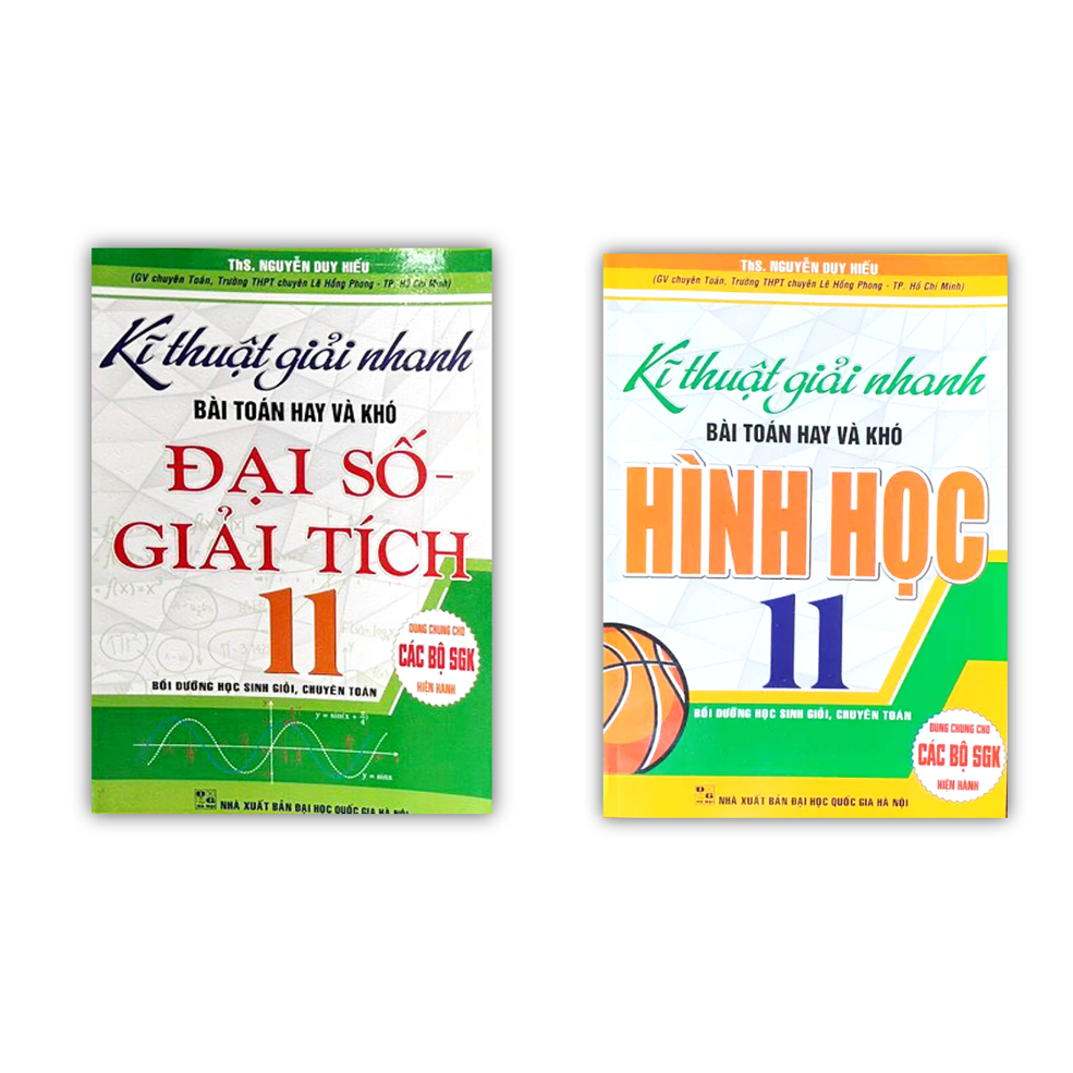 Sách - Combo kĩ thuật giải nhanh bài toán và khó đại số giải tích + Hình học 11