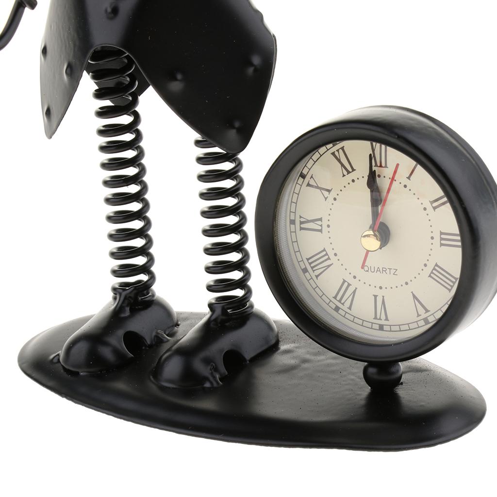 Metal Art Trumpet Player Figure Table Clock Home Table Ornaments Display