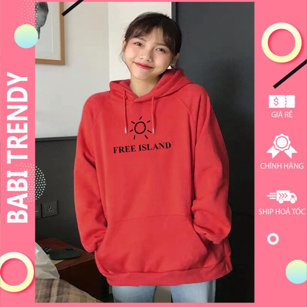 Áo hoodie nam nữ áo khoác FREE ISLAND unisex nỉ phong cách ovesize siêu đẹp Form Rộng – ST16 - babitrendy