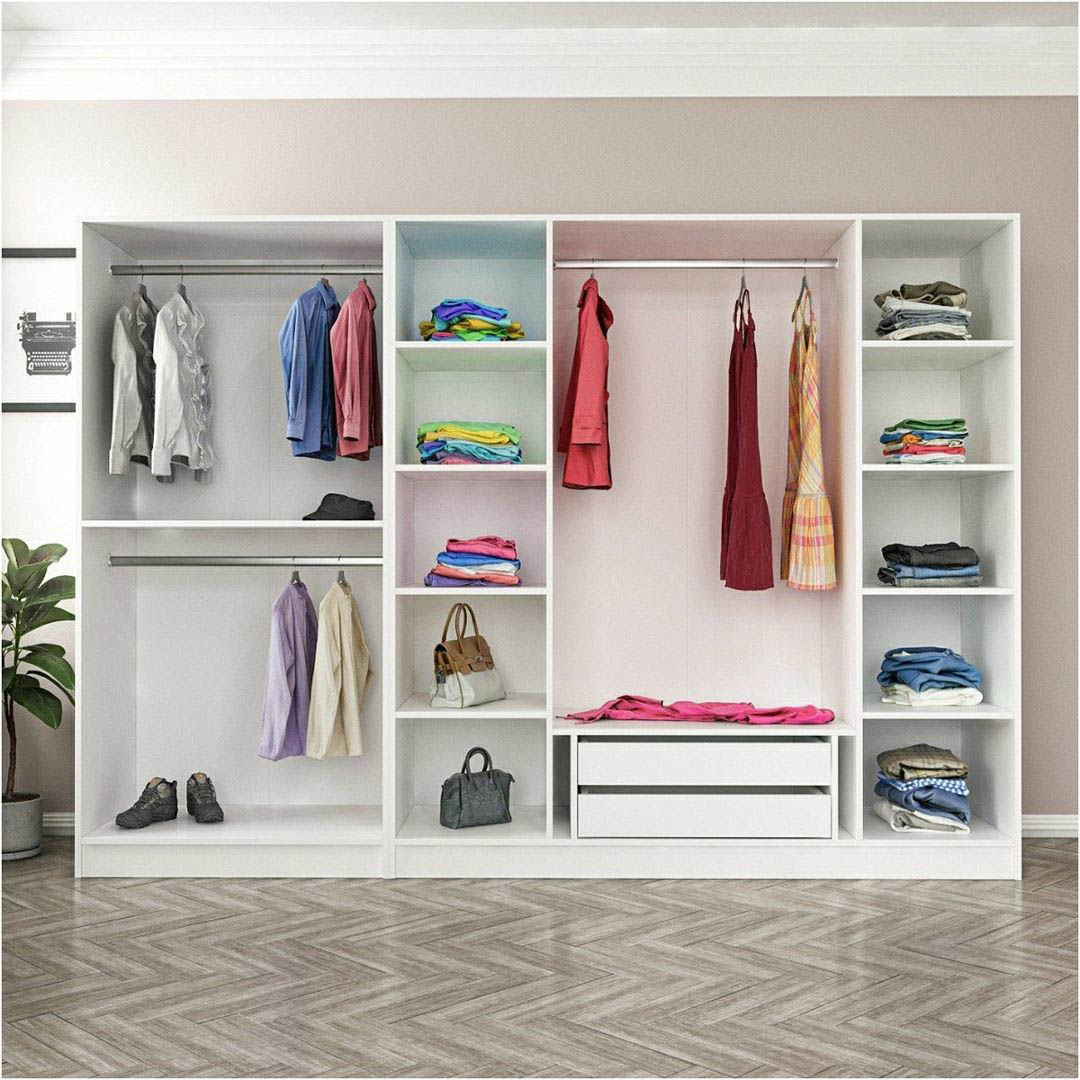 Tủ quần áo gỗ hiện đại SMLIFE Crissio | Gỗ MDF dày 17mm chống ẩm | D270xR52xC190cm