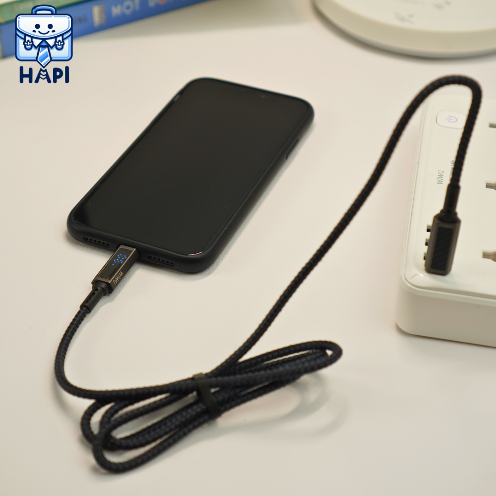 Cáp sạc hàng chính hãng WiWU Aramid Fiber Warriors Type-C to L Wi-C080 lớp bảo vệ aramid siêu bền, đầu hợp kim chống gỉ