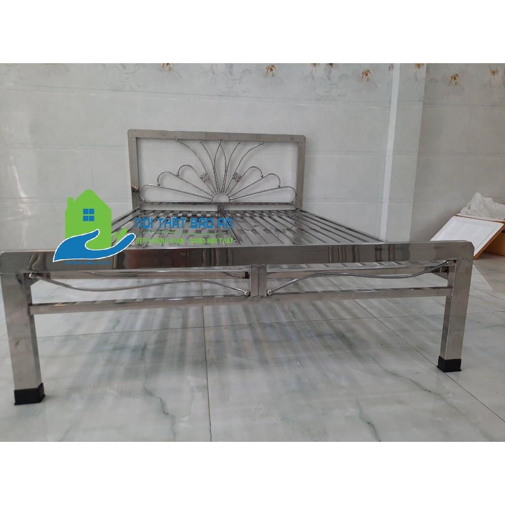 Giường inox vuông không nệm đầu giường - Nội Thất Bảo An