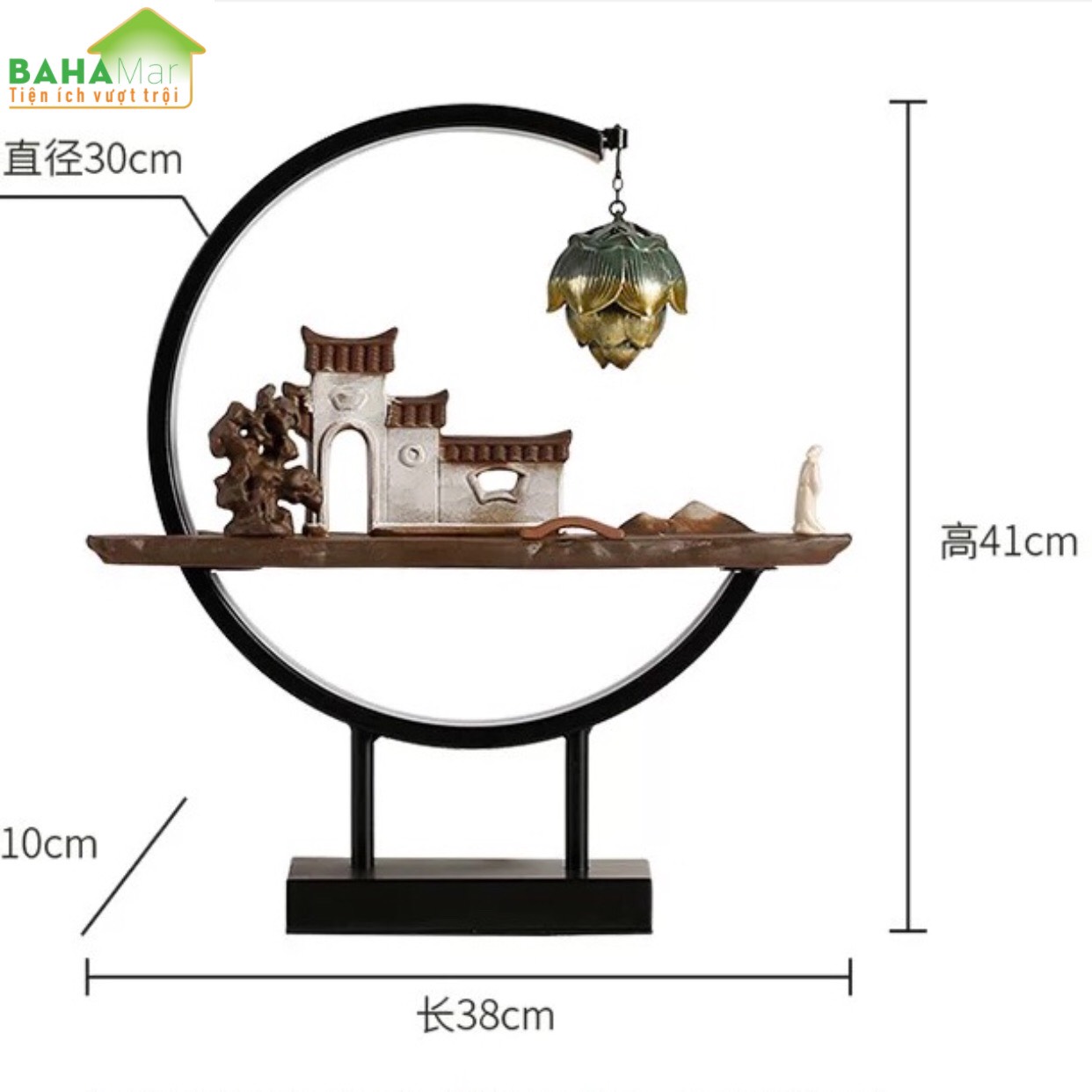 ĐÈN LED ĐỐT HƯƠNG TRẦM TREO NGƯỢC TẠO DÒNG CHẢY THÁC KHÓI HUYỀN ẢO "BAHAMAR" đốt nụ trầm tạo không khí trong lành, tâm trạng tĩnh tại, làm giảm bớt lo lắng, v. v...