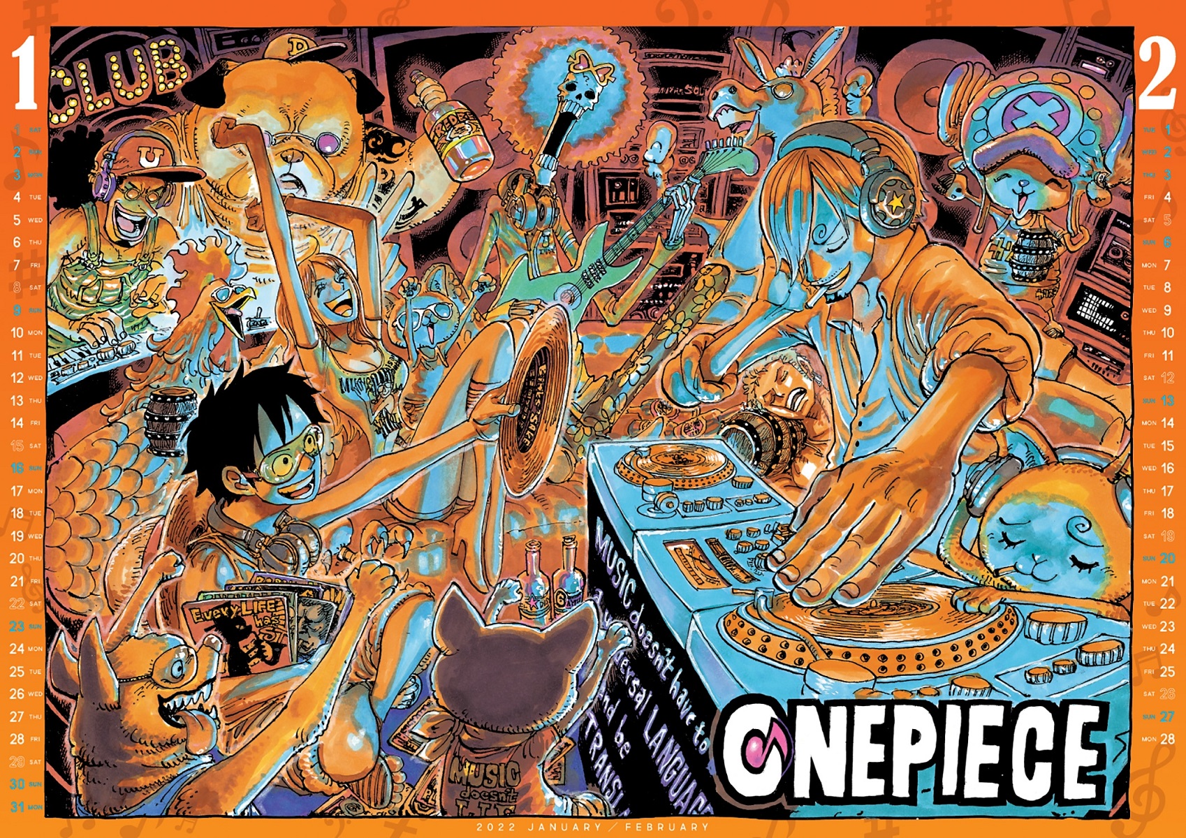 Lịch Manga Treo Tường One Piece 2022