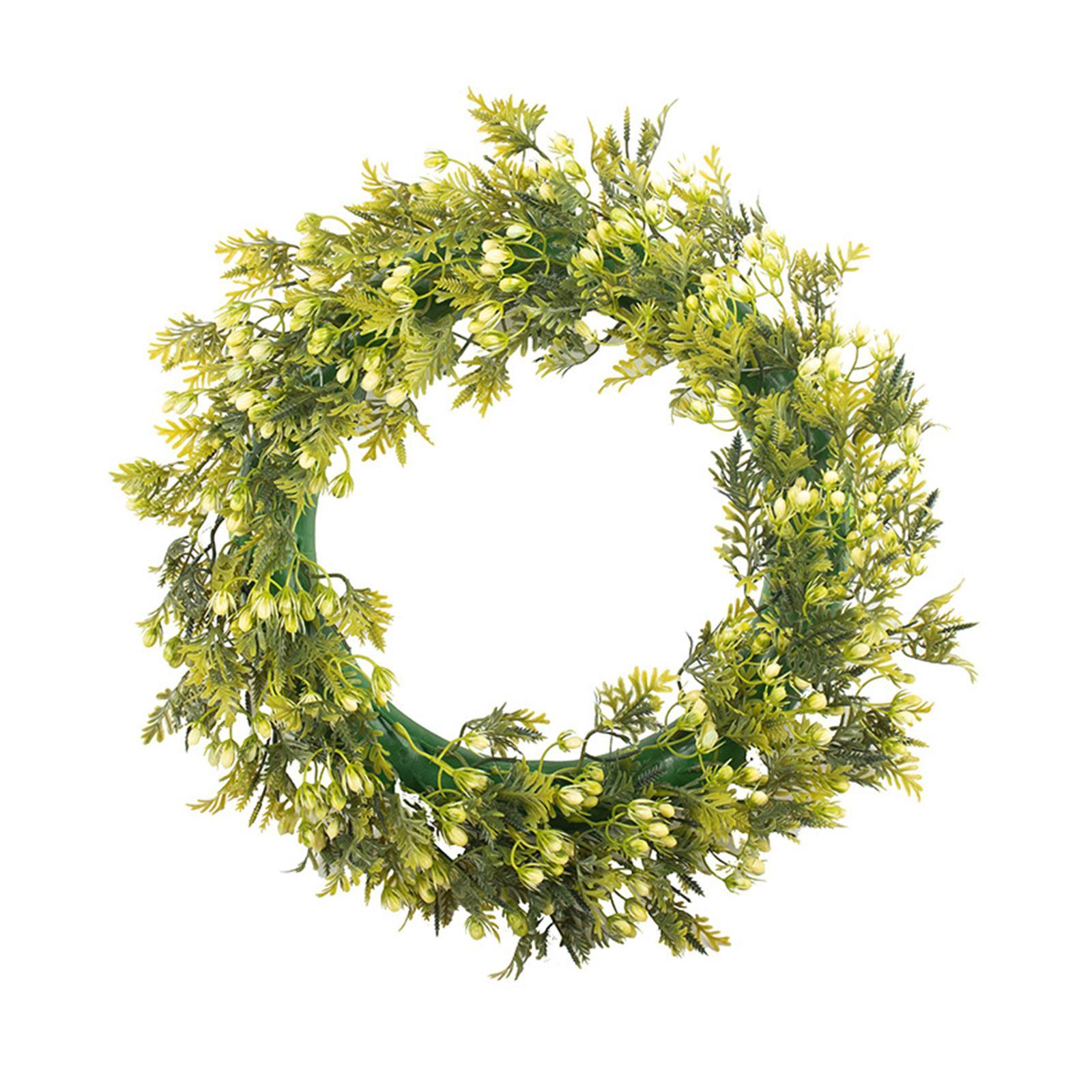 Artificial Green Leaves Wreath Round 16 inch for Home Decor