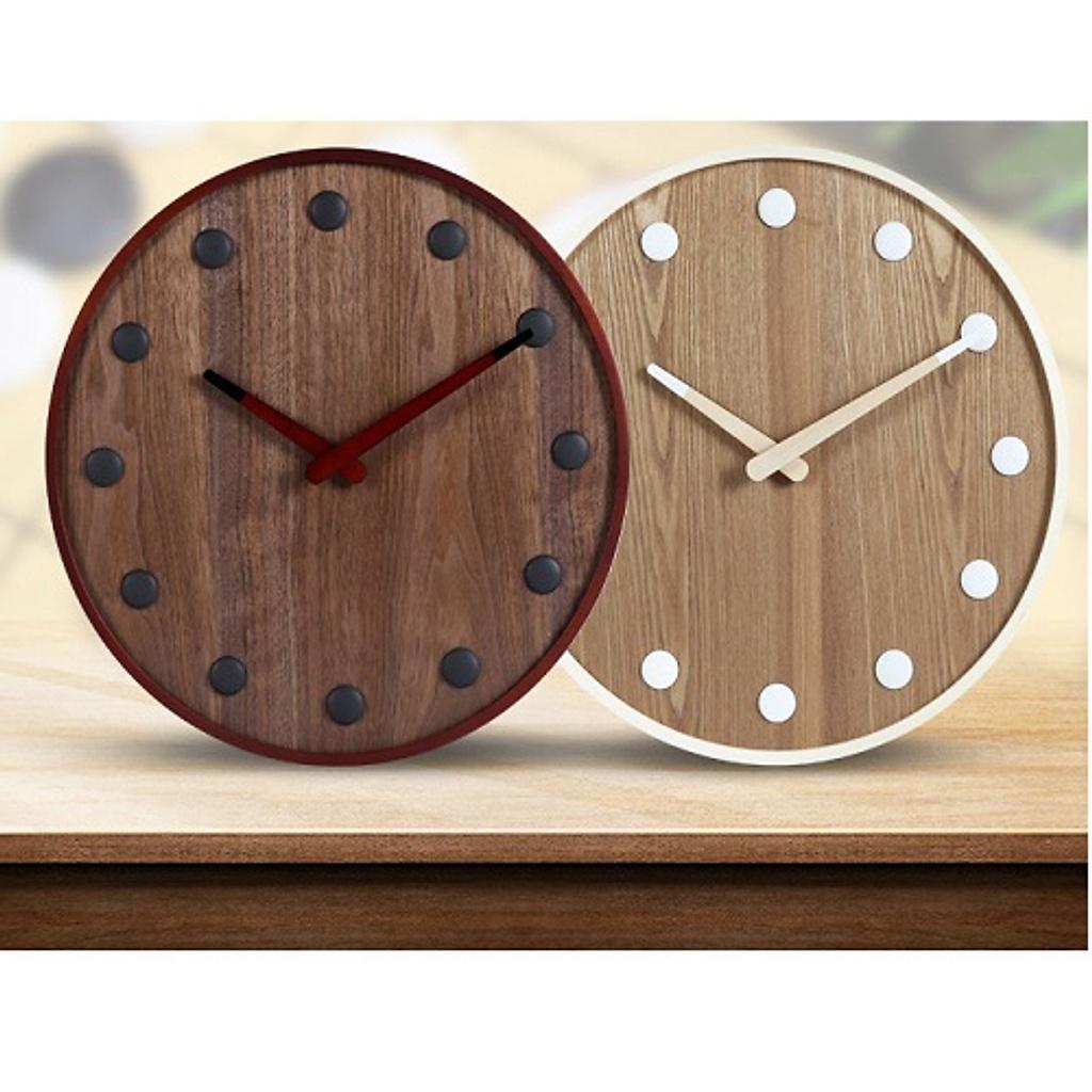 Đồng hồ Gỗ treo tường chất liệu gỗ máy kim thiết kế in theo yêu cầu decor trang trí nhà và quán cafe