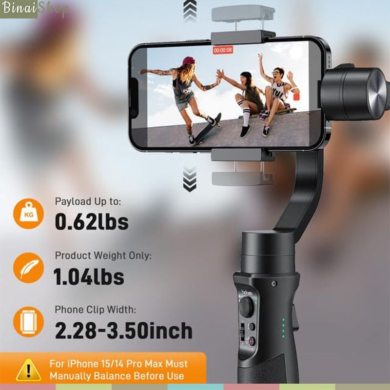 Hohem ISteady Mobile + (New Version) - Gimbal Chống Rung Dành Cho Điện Thoại, Nhận Diện Khuôn Mặt, Theo Dõi Chuyển Động, Hoạt Động 13 Giờ