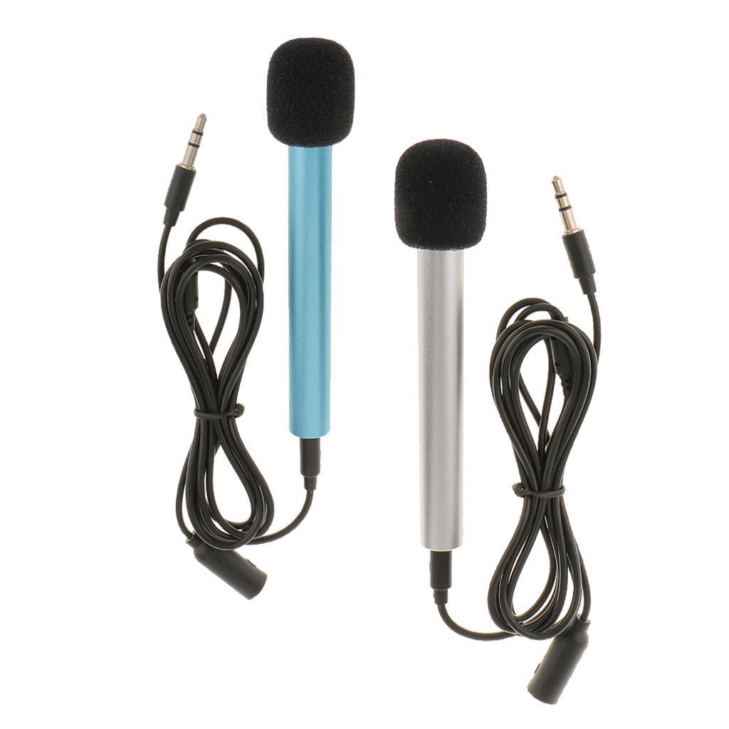 2Pcs Handheld Mic Portable Mini 3.5mm Stereo Studio Speech Audio Microphone