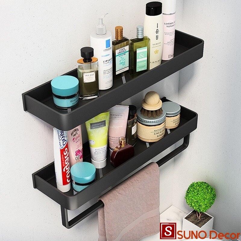 Kệ Nhà Tắm Cao Cấp Phong Cách Bắc Âu, Dán Tường Tiện Dụng, Không Khoan Đục