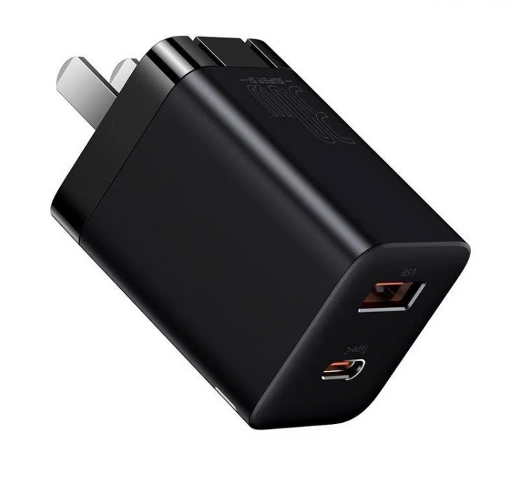Sạc Nhanh Nhỏ Gọn Baseus Super Si Pro Quick Charger C+U 30W - Hàng Chính Hãng
