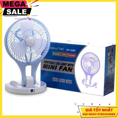 Quạt Sạc Tích Điện Đèn Led Gấp Gọn Minifan 5580 - Giao Hàng Toàn Quốc