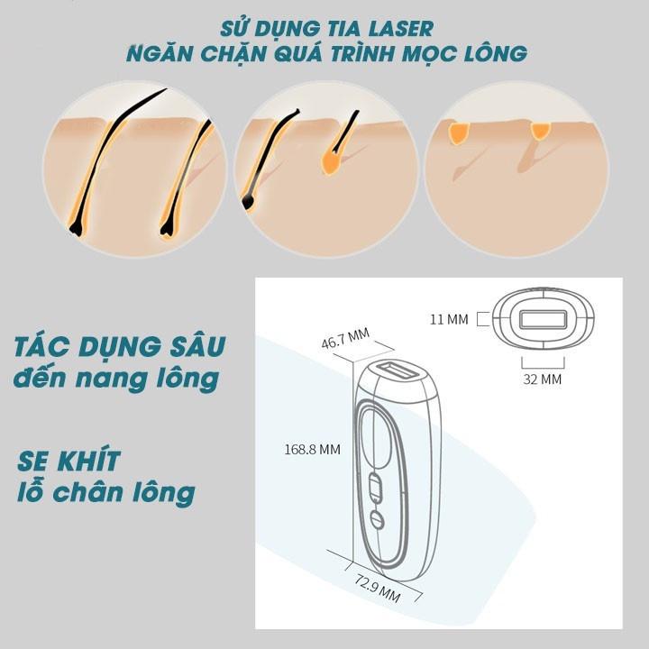 （Gửi quà tặng）Máy Triệt Lông Triệt lông vĩnh viễn, triệt tận gốc không gây đau rát, Hiệu quả sau 3 lần sử dụng