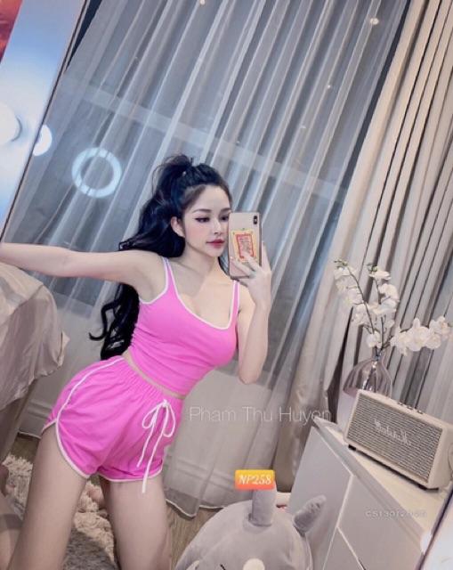 Sét ba lỗ quần đùi viền
