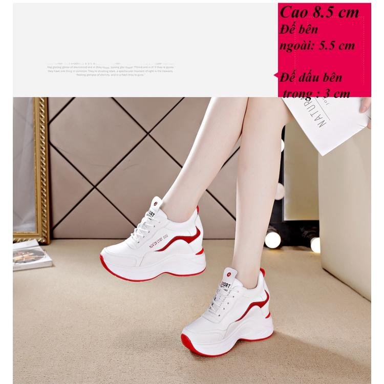 Giày thể thao nữ độn đế, sneaker loại cao cấp, 9cm tôn chiều cao, bằng da PU, SIÊU ÊM - SIÊU ĐẸP - SIEU BỀN