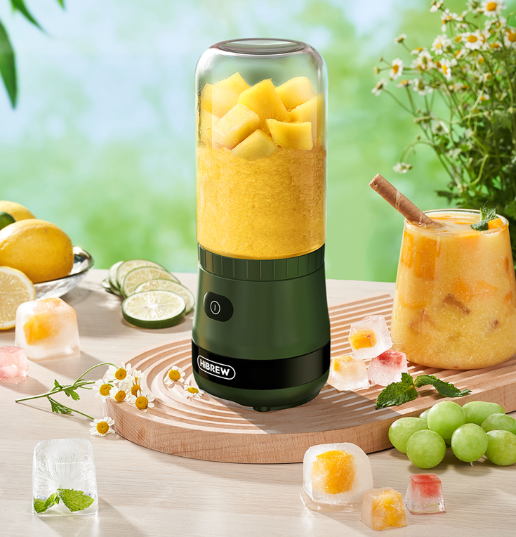 Máy xay hạt cà phê, sinh tố và đá viên cầm tay dùng pin thương hiệu Mỹ HiBREW G2 cao cấp - Hàng Nhập Khẩu