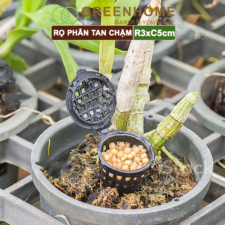 Bộ 10 rọ đựng phân tan chậm, R3xC5cm, cắm chậu, tiện lợi, tiết kiệm phân bón |Greenhome