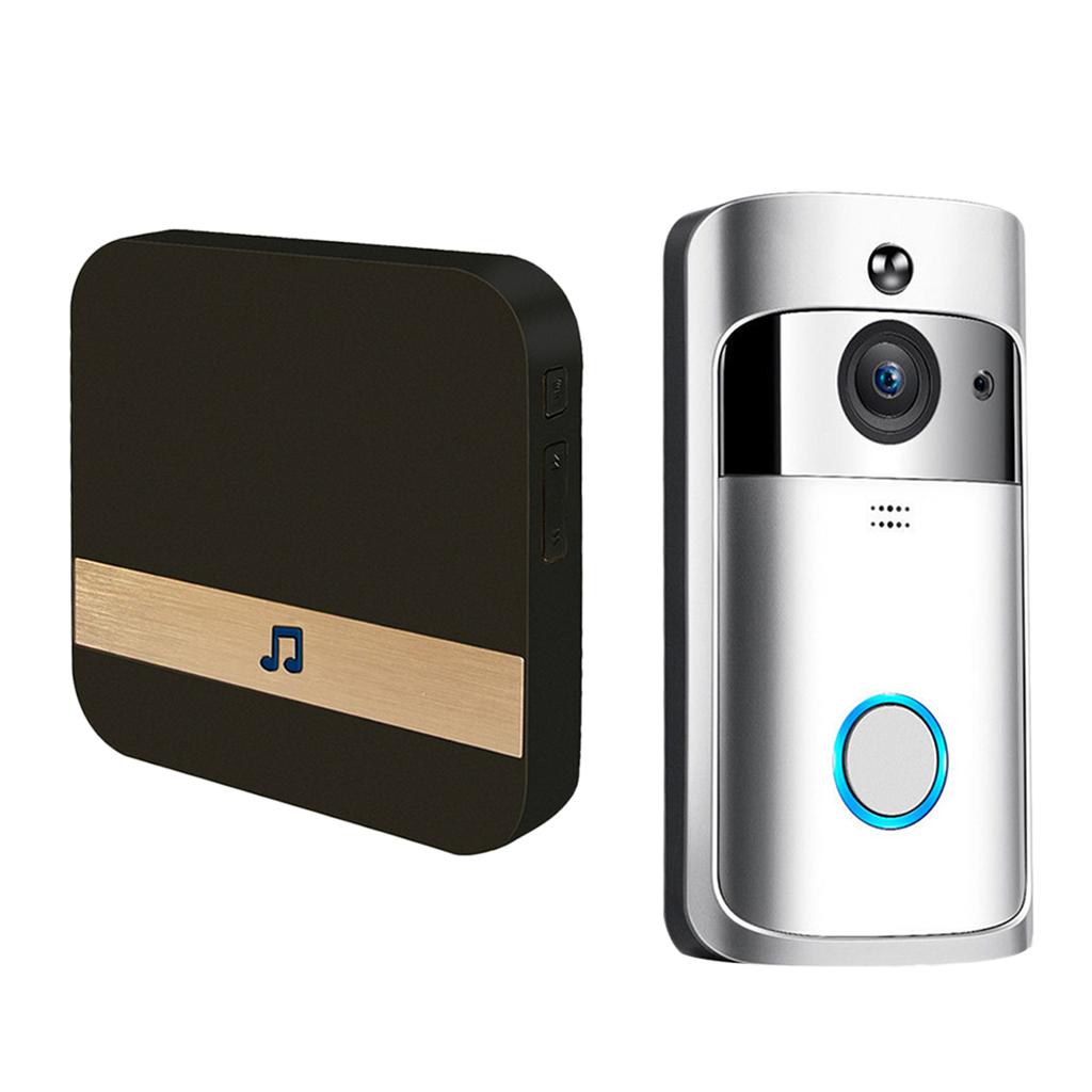 Wireless WiFi Video Doorbell 2Way Talk Chime 1080P UK Silver