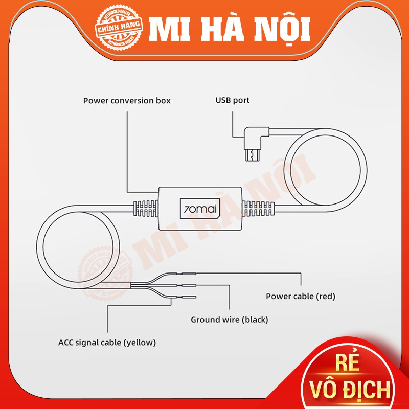 Bộ Dây Cáp / Kit Đấu Điện Xe Hơi 70mai Midrive Up02