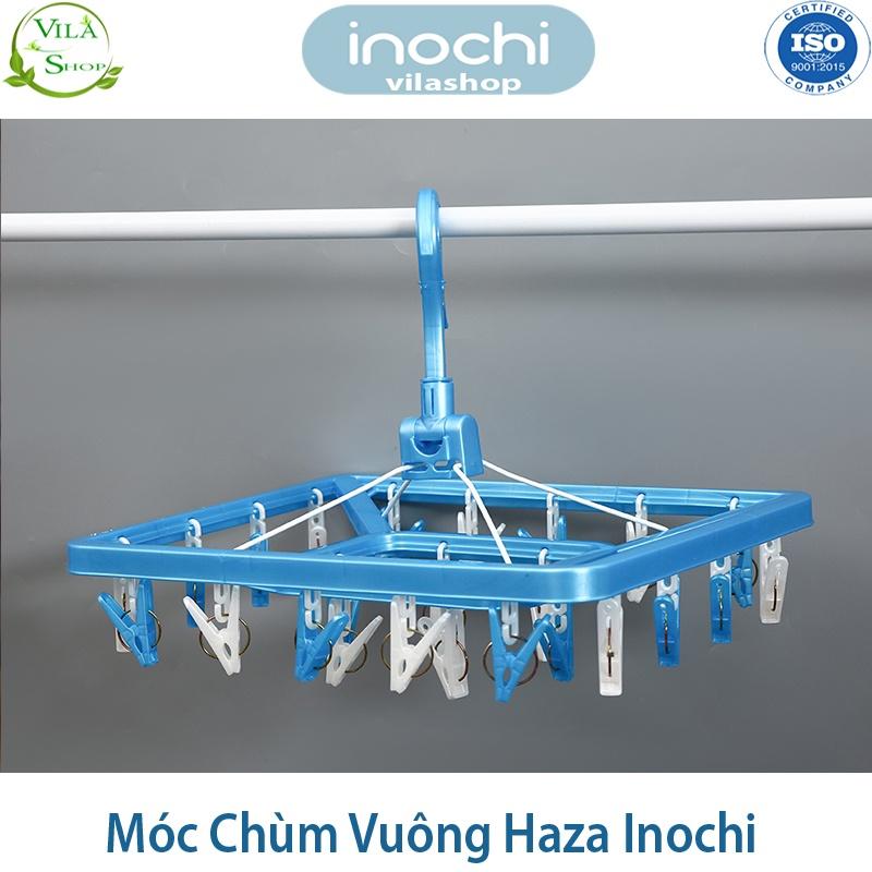 Móc Chùm Phơi Quần Áo, Móc Chùm Vuông Hazza, Móc Quần Áo Trẻ Em Nhựa Cao Cấp Inochi