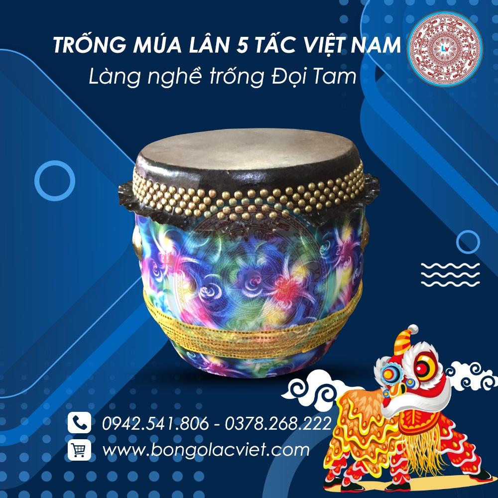 Trống múa lân cổ truyền 5 tấc Việt Nam TML02