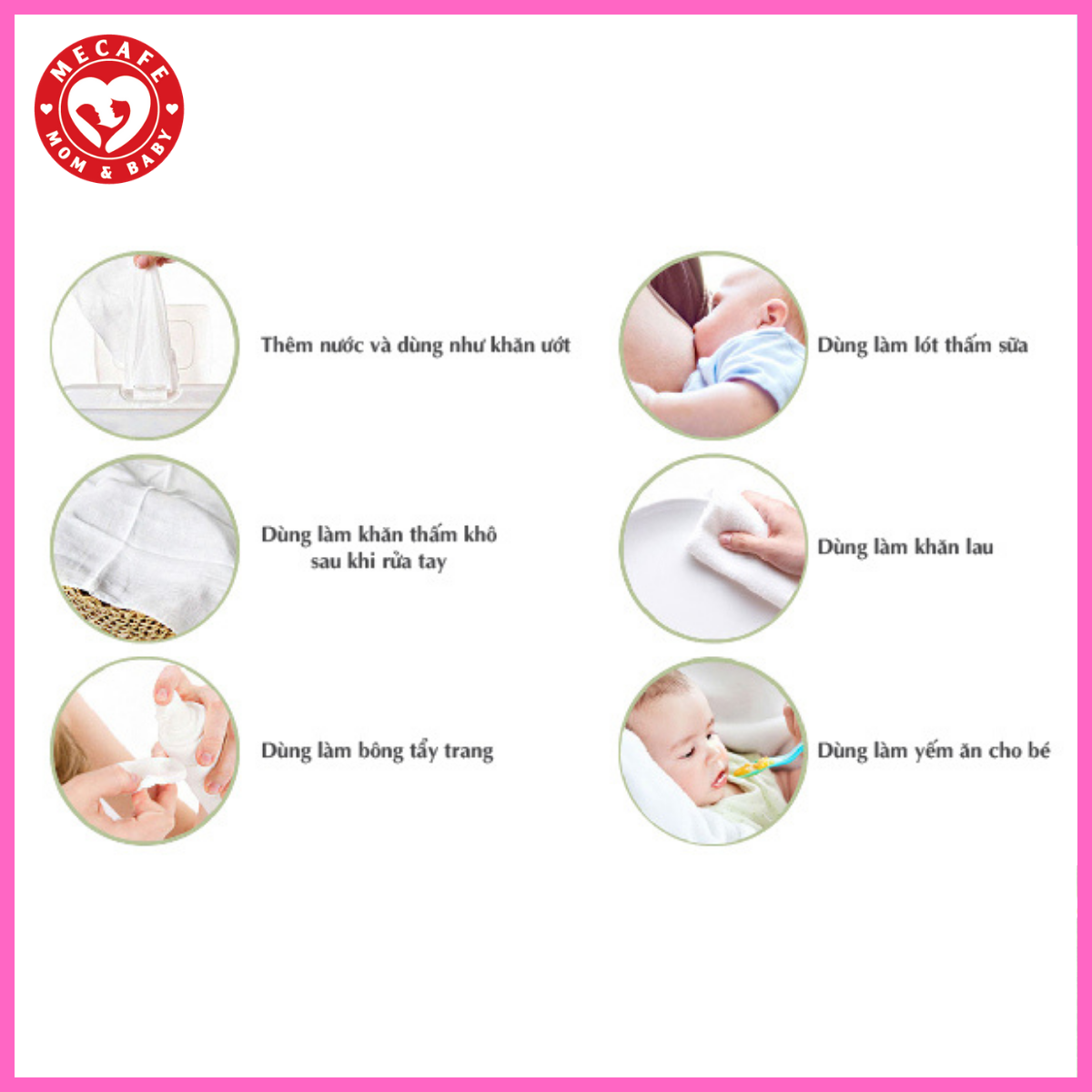 KHĂN KHÔ ĐA NĂNG CAO CẤP MOTHER-K MỀM MẠI AN TOÀN DÙNG CHĂM SÓC BÉ (160C) TẶNG 2 TÚI ZIP BẢO QUẢN