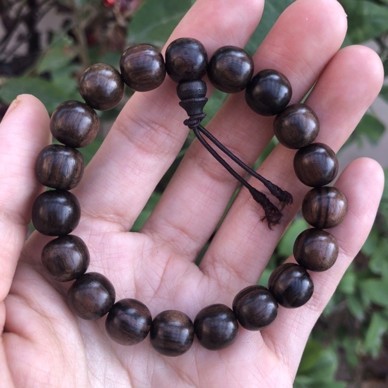 Vòng tay Mun sọc đen gỗ nhập khẩu Núm Hồ Lô  Đem lại May Mắn - Tài Lộc - Bracelet of HAHANCO