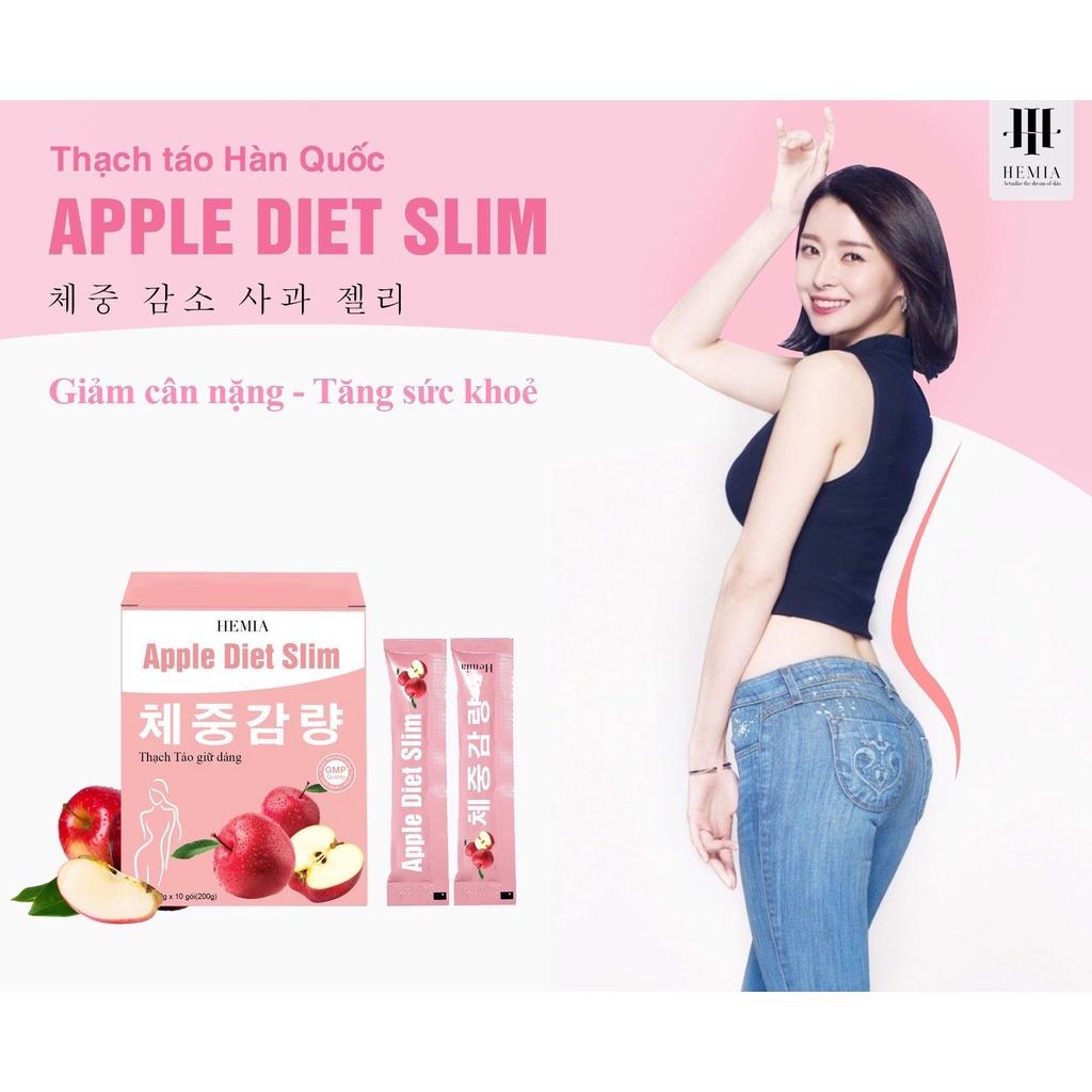 Thạch táo giảm cân Hemia an toàn tại nhà, 1 hộp 10 cái, công nghệ chính hãng Hàn Quốc