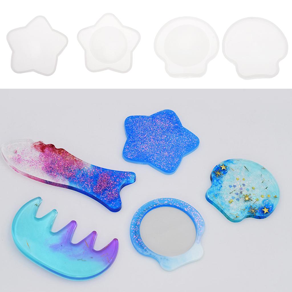Silicone Mold Make Up Mirror Moulds Crafts DIY Mould Tools 8.5x1cm Star